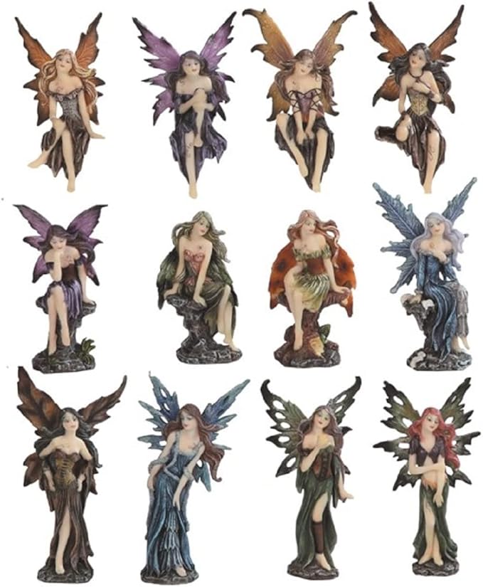 ICE ARMOR 12-Piece Mini Fairy with Multi Poses 5" H Miniature Fairy Fantasy Decoration Figurine Set
