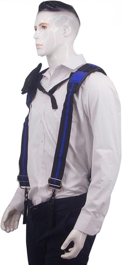 Tool Belt Suspender for Men 4 Point Padded with Attachment Loops, WristBand Pouch Pocket for Construction Worker