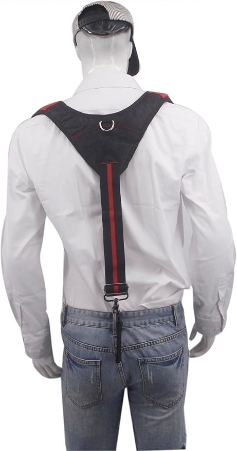 Heavy Duty Tool Belt Suspenders for Men 3 Point Padded Suspenders with Attachment Loops for Men