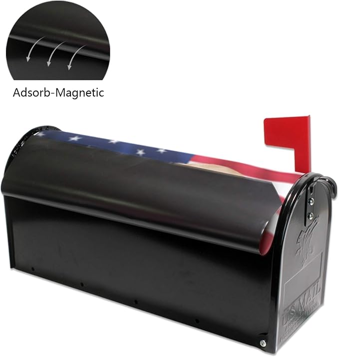 ALAZA Golden Retriever and American Flag Magnetic Mailbox Cover MailWraps Garden Yard Home Decor for Outside Oversized-25.5" x20.8"