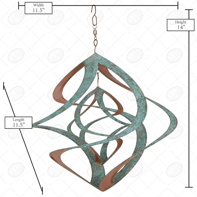 Red Carpet Studios The Original Double Helix Cosmix Wind Spinner, Medium 14-Inch, Double Patina & Copper
