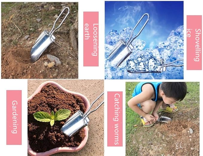 Toasis Garden Trowel Mini Outdoor Foldable Hand Shovel (Black-2pcs)