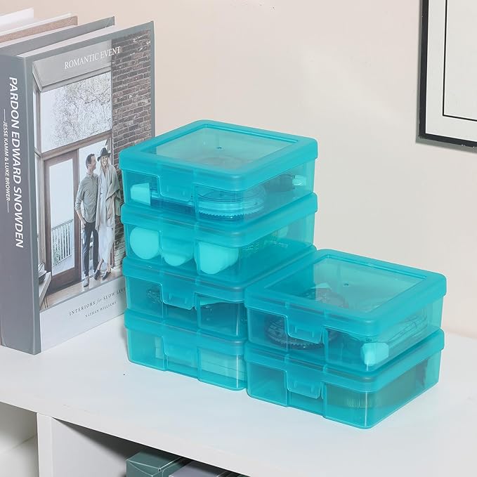 novelinks 18 Pack Small Plastic Storage Containers Clear Arts & Crafts Storage Boxes & Organizers Stackable Small Containers With Lids For Organizin (Set 5)