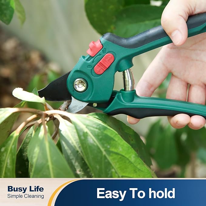 Yocada Garden Pruning Shears 2 Pack Garden Clippers Steel Shears Scissors for Gardening Sharp Handheld Heavy Duty Hedge Plant Branch Clippers Scissors Pruners Tools