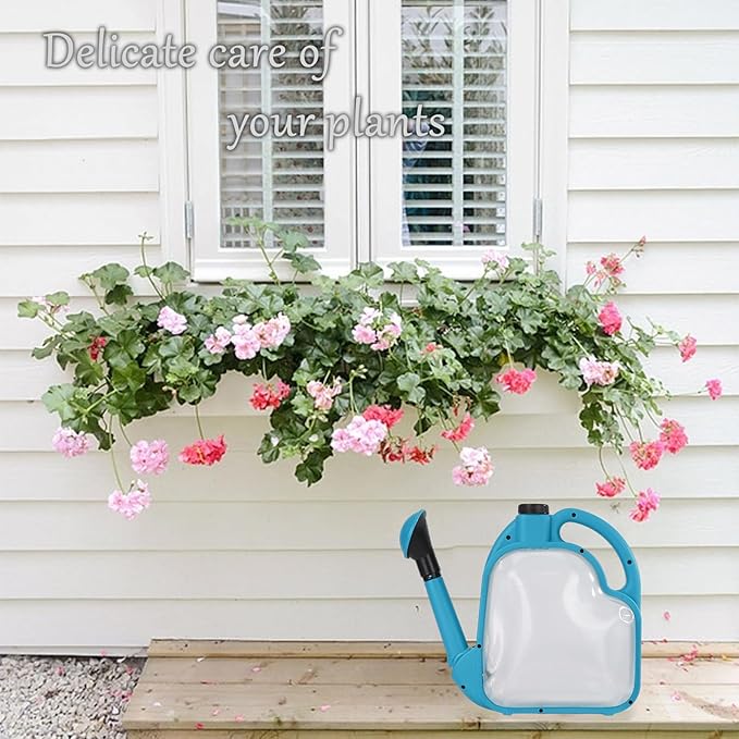 Foldable Watering Can 0.8 Gallon Transparent Plastic with Long Spout & Ergonomic Handle, Compact for Indoor Outdoor Plants(Blue