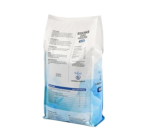 LakeDew Biochar Lawn Fertilizer 16‑0‑8 – Moisture Retention & Microbial Boost – Fix New Construction or Sandy Soils – Eco‑Friendly, Covers 2,500‑6,000 sq ft