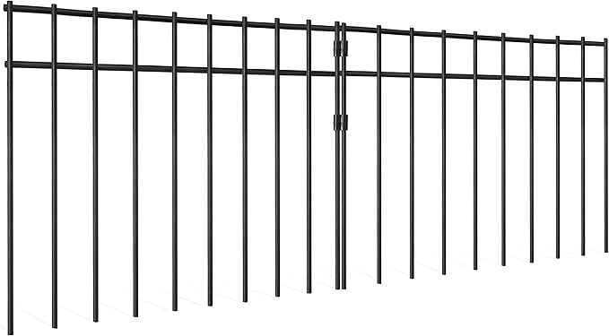 10 Pack - 17"x12" Animal Barrier Fence, 14Ft(L) No Dig Fence for Dogs with Strong Snap Connect, 4 Gauge Black Powder Coated Steel, Dog Rabbits Barrier for Outdoor Landscaped Yard