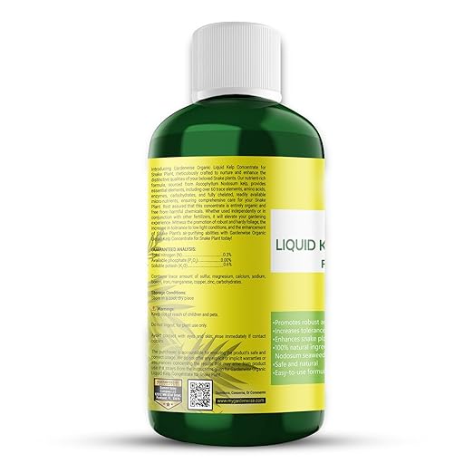 Organic Seaweed Kelp Liquid Fertilizer for Snake Plant (Sansevieria, Dracaena Trifasciata) - Food and Care for Live Plants (32 OZ)