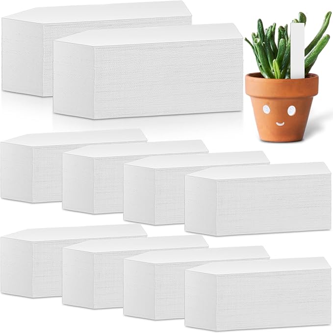Geetery 2000 Pcs Plastic Plant Labels 4'' Garden Plant Markers Nursery Name Tags Waterproof Pot Label Stakes Planting Sticks for Seeds Summer Outdoor Indoor Garden Flowers(White)