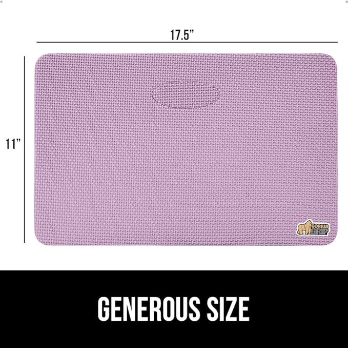 GORILLA GRIP Extra Thick Patent Pending Soft Foam Kneeling Pad, 2 PK, Supportive Large Cushion Knee Pads for Gardening, Baby Bath, Dirt and Water Resistant, Workout and Garden Supplies, 17.5x11 Purple