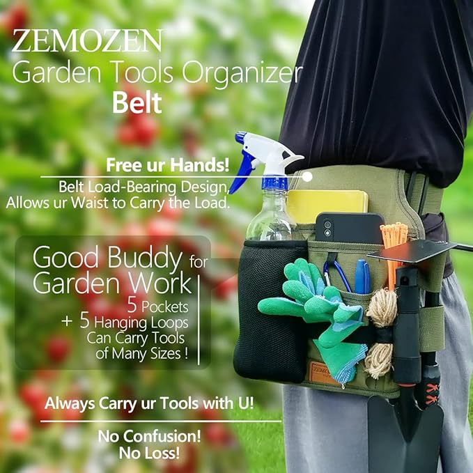 Gardening Apron Tool Belt Set - Apron With Pockets for Women, Garden Tool Belt, Great Gifts for Gardeners