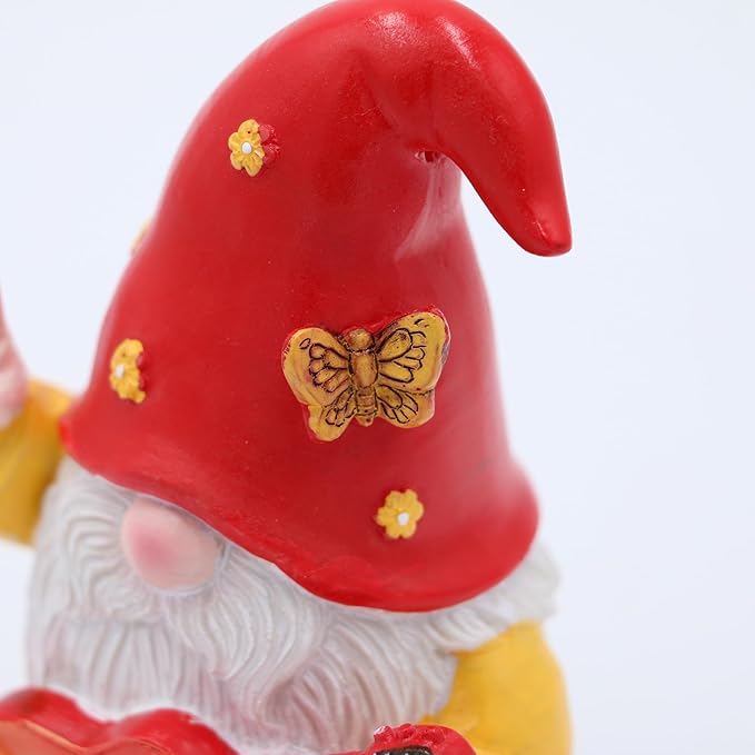 Garden Hippie Gnome Decor Statue,Funny Garden Gnomes with Peace Sign Decor Outdoor ,for House,Lawn,Patio and Porch, Gifts for Friend,Family.