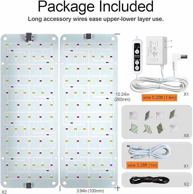 DOMMIA Grow Light, 20W Ultra-Thin Panel Grow Lights for Indoor Plants, High PPFD Full Spectrum, Dimmable, 6/12/16H Timer Auto on/Off, Suitable for Indoor Growing, Daylight White 1-Pack