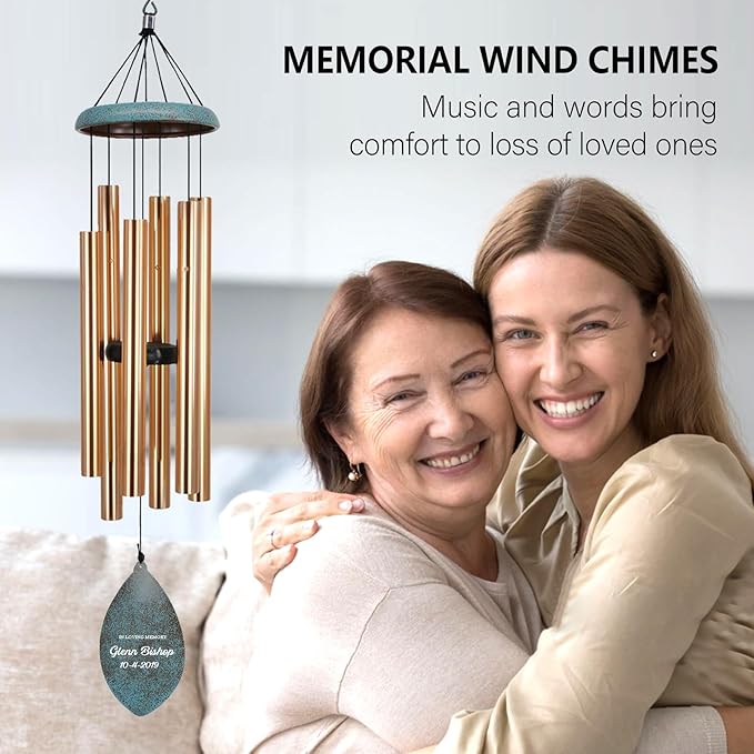 ASTARIN Custom Cardinal Memorial Wind Chimes, 35" Sympathy Gifts Wind Chime for Loss of Mom Dad Sister Son, Personalized Name Date Bereavement Condolence Gift for Outside Outdoor