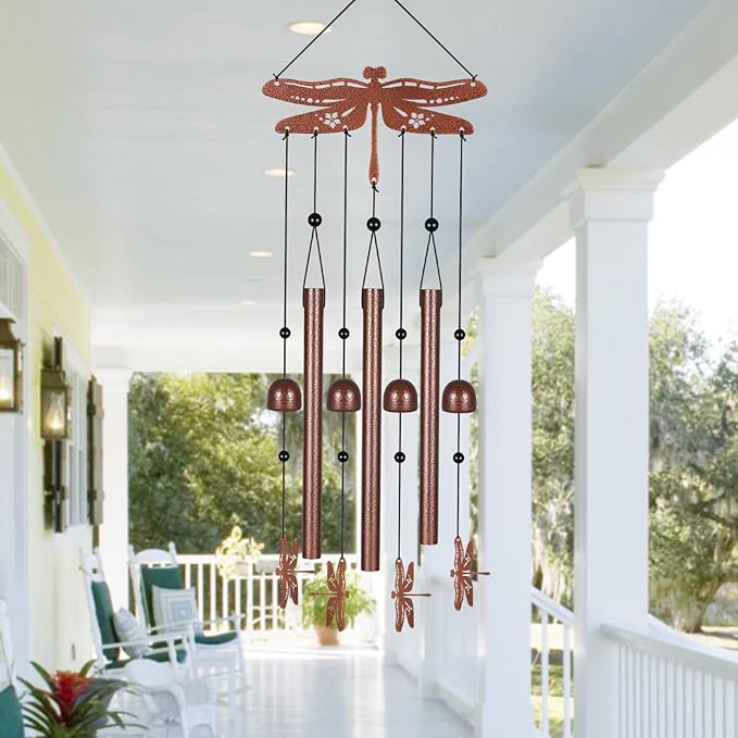 Metals Dragonfly Wind Chimes for Outside to Create a Zen Atmosphere Suitable for Outdoor Garden Patio Home Decor,Melodious Melodic Tones Wind Chimes Suitable as A Birthday Gift for Women Mom