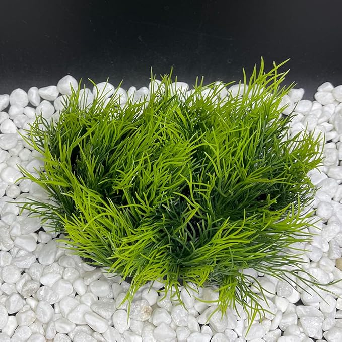 Smoothedo-Pets Aquarium Plants Fish Tank Decorations Small Size/2inch Ornament Plastic Artificial Plant Goldfish Waterscape Fish Hides Mini Grass Set (20pcs/Green)
