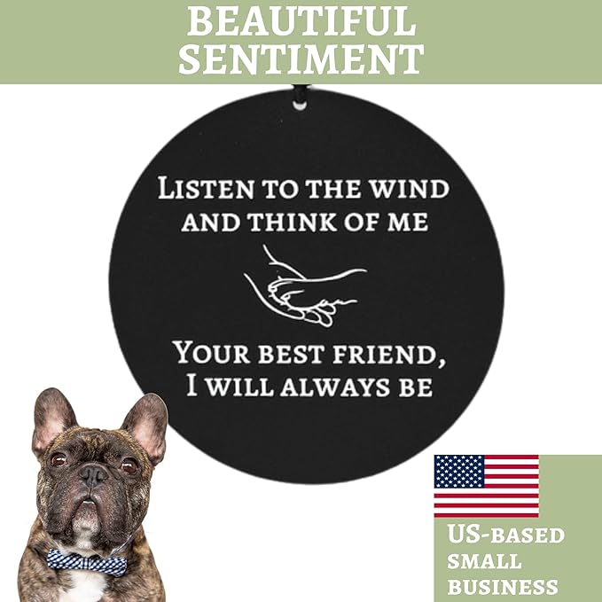 Dog Memorial Gifts, Dog Memorial Wind Chime, Pet Loss Sympathy Gift, Bereavement Gift & Passing Away Remembrance Memory Garden 28" Black