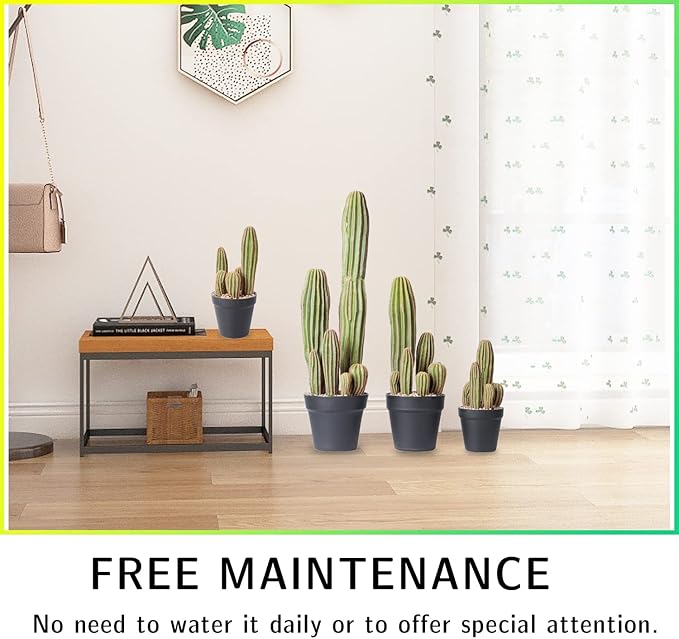 Artificial Cactus Fake Big Cactus 24 Inch Faux Cacti Plants for Home Garden Office Store Decoration