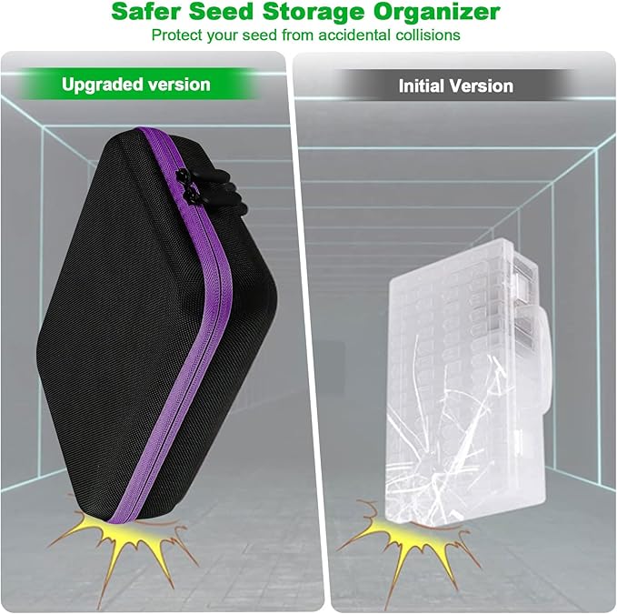 Tefola 30 pcs Seed Storage Organizer, Seed Organizer Storage Box with 30 Label Sticker, Flower Plant Garden Seed Storage Containers Can Be Used for Seeds, Jewelry, Diamond Storage(Purple)