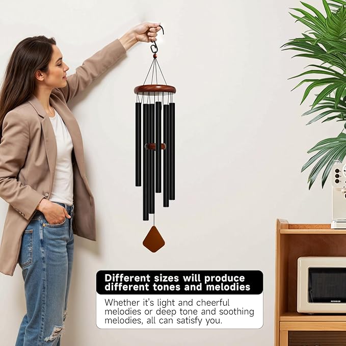 42'' Wind Chimes for Outside Deep Tone, Large Wind Chime, 6 Heavy Duty Tubes Metal Extra Large Wind Chimes Outdoor, Decoration for Garden, Patio, Yard, Gifts for Mother's Day(Rhombus)
