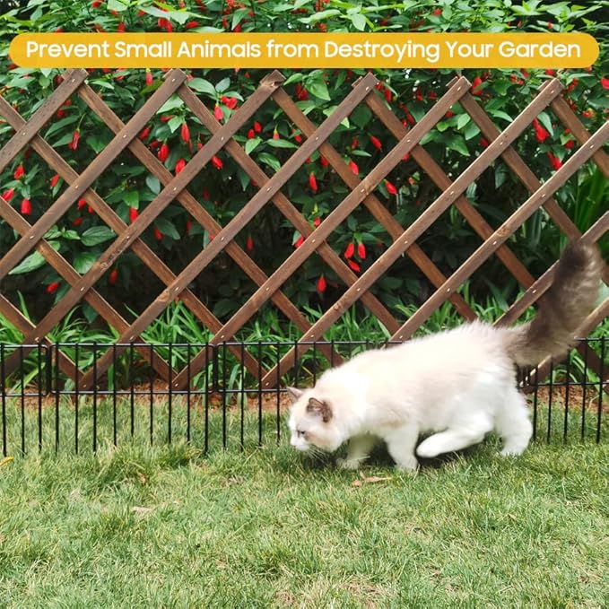 Animal Barrier Fence, 19 Pcs 12In(H) x 20.5Ft(L) Upgrade 1.26 in Gap Decorative Fences No Dig Fence for Rabbit and Dog, Rustproof Metal Wire Garden Fence Border for Garden Patio Landscaping