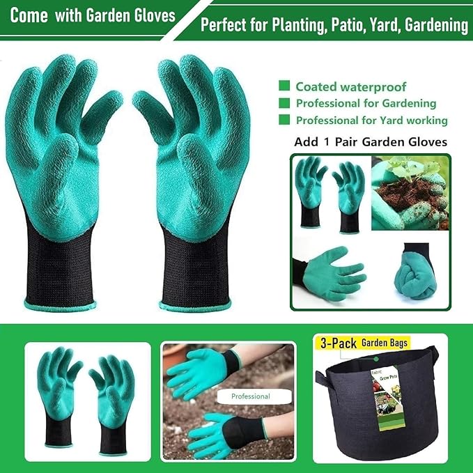 3-Pack 75 Gallon Thickened Plant Grow Bags Large (34x20 in) Heavy Duty Garden Bag Fabric Plant Pots for Tomato,Potato Planter,Herbs Veggies Planting,Flower Pots,Barrel Planter,Yard Waste Bag,Leaf Bags