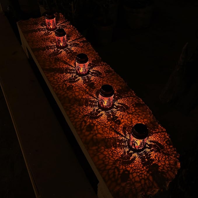 Cooo 6 Pack Solar Pathway Lights & Solar Lanterns Outdoor Waterproof Landscape Path Lights Christmas Lights Gifts for Women Mom Grandma for Garden Yard Patio Backyard Porch Decor- Rose Gold Wild Man