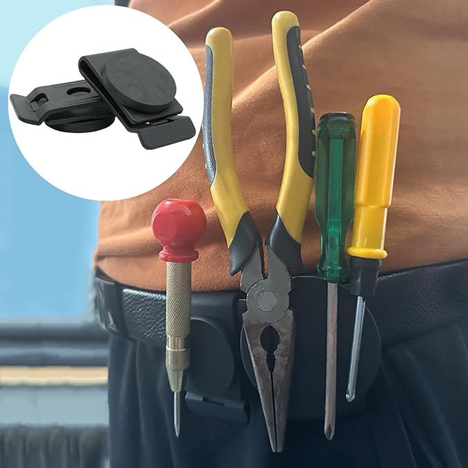 2Pcs Magnetic Belt Tool Holder Round Magnetic Screw Holder Strong Clip-On Belt Magnet Holster Magnetic Tool Organizer for Nails Screwdrivers Wrench Easily Portable and Convenient to Use