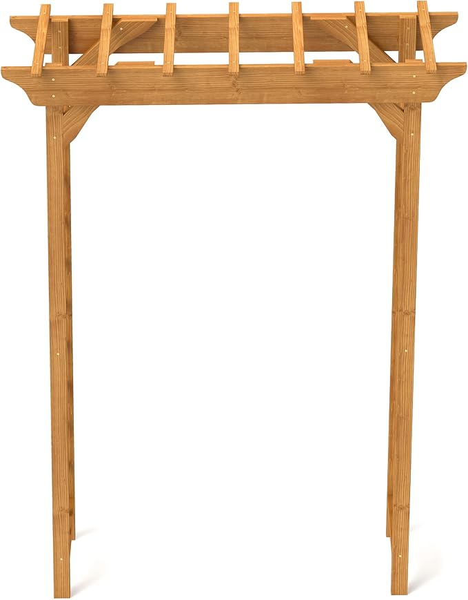 Wood Garden Arbor – Outdoor Wooden Arch Pergola for Garden, Backyard, Patio & Wedding – Durable, Elegant Design for Climbing Plants and Vines