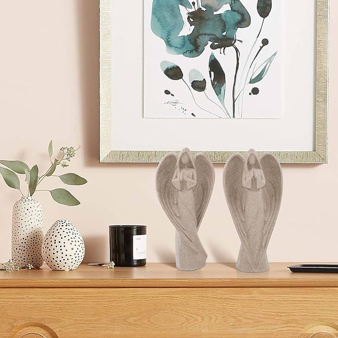 SIMON'S SHOP 9'' Angel Statues, Garden Prayer Angels Figurines Décor, Standing Praying Angel Sculptures for Entryways Bookshelf Table Mantel Decorations