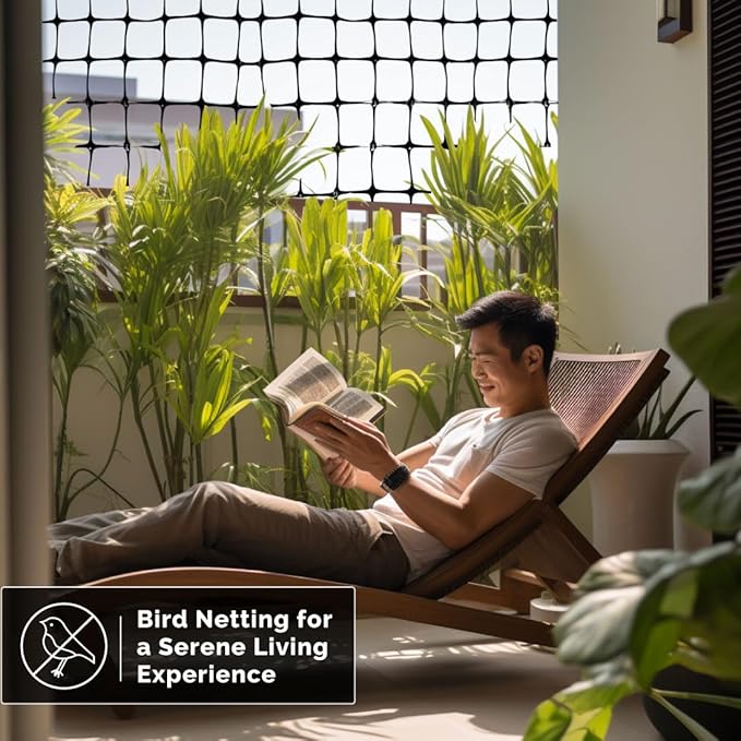 Bird-X Standard Bird Netting, Ideal for Gardens and Lightweight Applications, UV-Stabilized Mesh Netting with 3/4" Hole Opening, Easy to Install, 200' x 14'