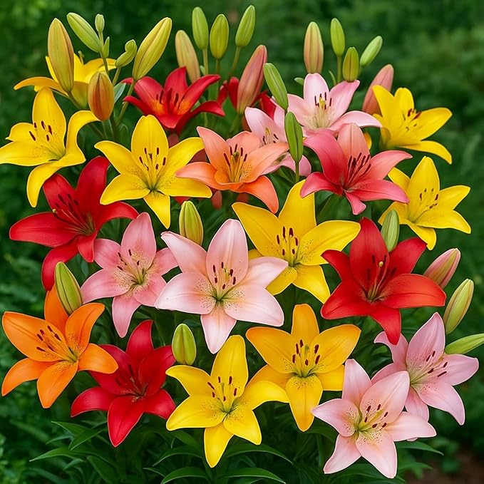 Asiatic Lilies Bulbs for Planting - Stunning Colors - Freshly Dug Perennial Lily Flower Bulbs (5 Bulbs)