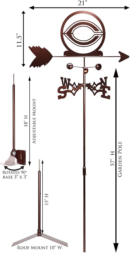 SWEN Products Concordia Cobbers Weathervane Interchangeable Top Arrow Only