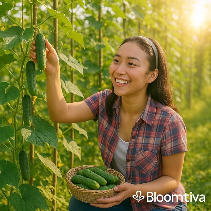 Boston Pickling Cucumber Seeds for Planting - 150 π‘π’π‘-ππ π’ Heirloom Cucumber Seeds for Planting in Raised Beds, Containers, Trellises - Made in USA (Cucumis sativus)