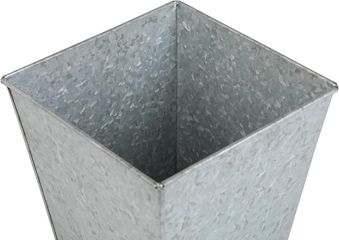 BIRDROCK HOME 2 Pack 8" Rustic Square Planter - Indoor or Outdoor Plant Flower - Patio Porch Garden Pots - Rust and Weather Resistant