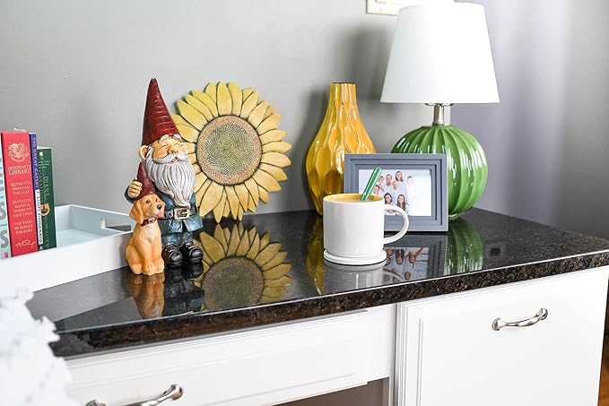NAT & JULES Gnome 12 inch Resin Stone Garden Statue (Gnome and Dog Colorful)