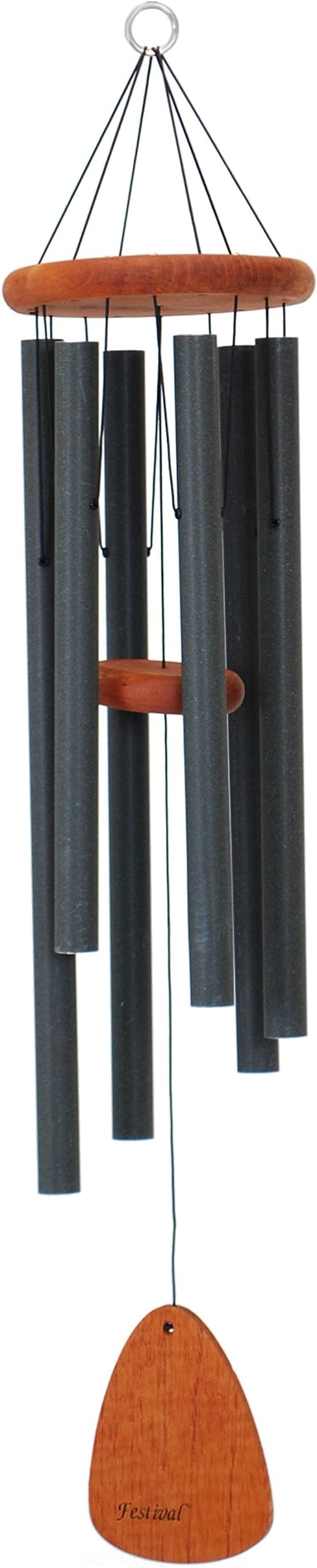 Festival 36-inch Redwood Wind Chime w/Customization in Forest Green by Wind River for Patio, Backyard, Garden, and Outdoor décor. Made in The USA