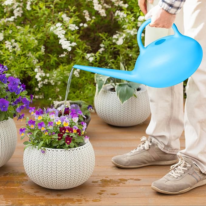 Plant Watering Can - for Indoor Plant Garden - 1/4 Gallon - Blue