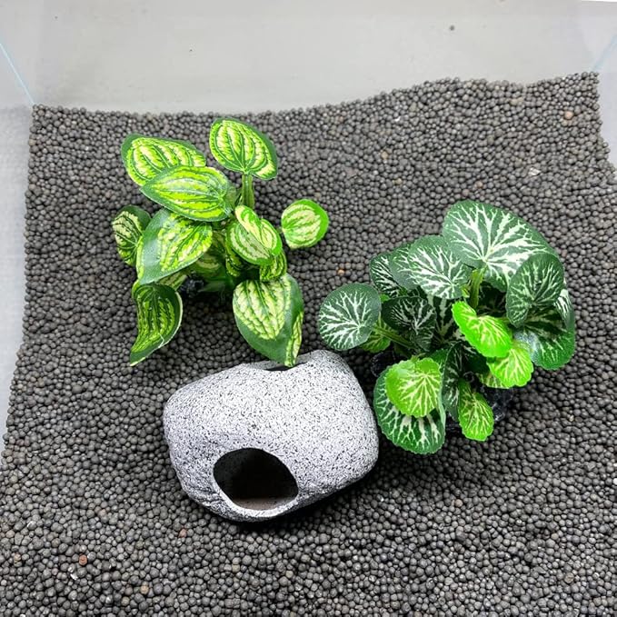 Smoothedo-Pets Aquarium Plants Betta Fish Tank Decorations 4inch/2pcs Soft Silk Artificial Plant Goldfish Waterscape Fish Hides Snake Tank/Reptiles Plants (B-3pcs Set)