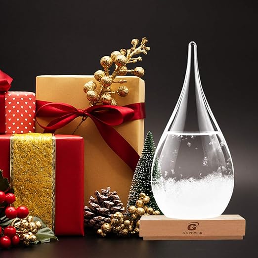 Storm Glass Cool Unusual Gifts Storm Glass Weather Predictor Snow Globes for Adults Galileo Thermometer Indoor Creative Forecast Nordic Style