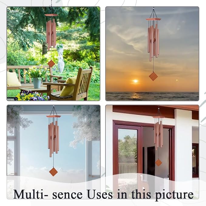 39" Deep Tone Large Wind Chimes for Outside Clearance, Memorial Sympathy Wind Chimes Outdoor for Porch Garden Yard Decor Patio,Sympathy Gifts for Loss of Loved One,Rose Golden
