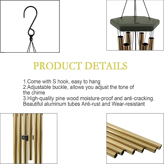 Retirement Gift for Woman Men, 32" Wind Chimes for Retirement, Happy Retirement Gifts for Coworker Colleague Boss Teachers Nurses Friends, Going Away Gifts Retirement Decorations,Green