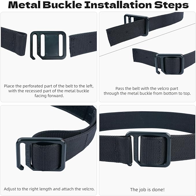 MELOTOUGH Modular EDC Tool Belt - 1.75 Inch Adjustable Black Nylon Work Belt with Metal Buckle,Electrician Tool Belts for Men
