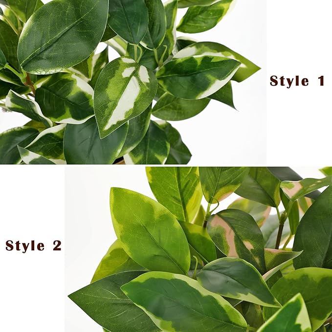 Oairse Articicial Plants Indoor Small Fake Plants in Pots Faux Pothos N‘ Joy Potted Plant Fake Indoor Plants with Gold Pots for Bathroom Living Room Office Desk Shelves
