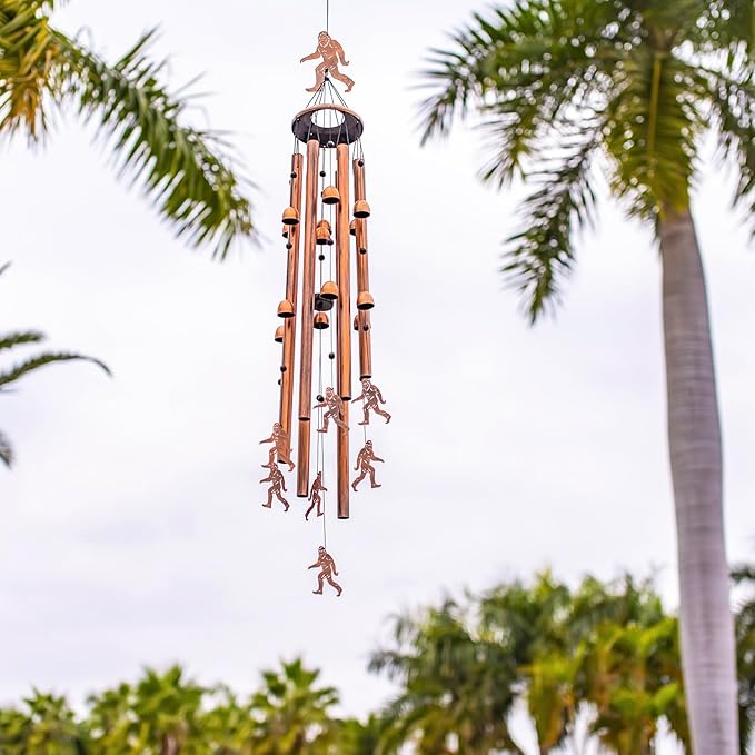 Extra Large Bigfoot Wind Chimes Outdoor Big Foot Sasquatch Gifts for Men Women Mom Dad Birthday Gardening Gifts Metal WindChimes for Outside/Indoors, Lawn, Patio, Yard Decor, Garden Decorations