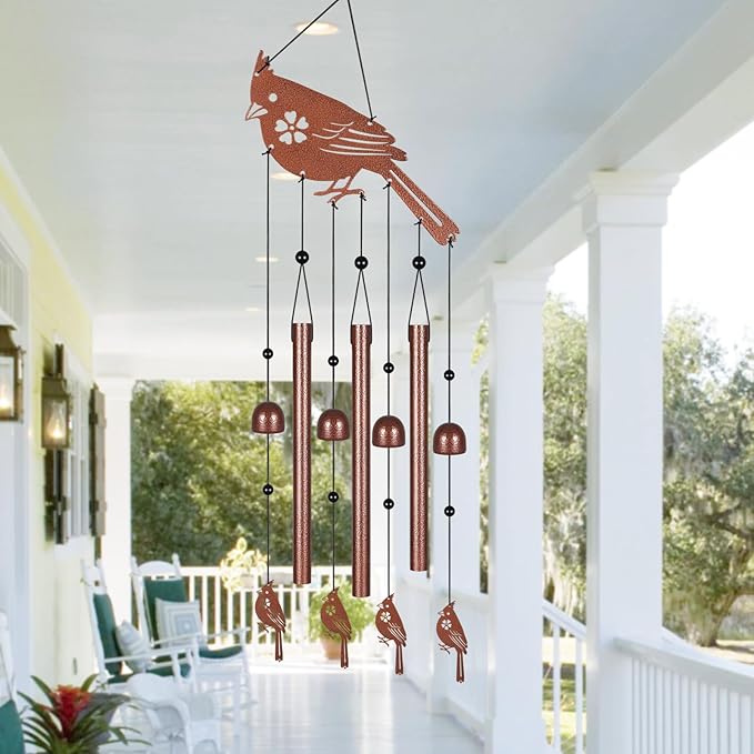 Metals Cardinal Wind Chimes for Outside to Create a Zen Atmosphere Suitable for Outdoor Garden Patio Home Decor,Melodious Melodic Tones Wind Chimes Suitable as A Birthday Gift for Women Mom