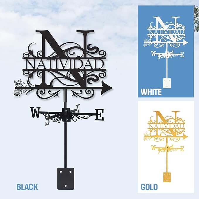 Personalized Monogram Metal Weather Vane, Custom Last Name Weathervane, Wind Direction Indicator, Weather Vanes Roof Mount, Wind Vane Outdoor Decor for Shed Garden Yard Patio, Customized Gifts