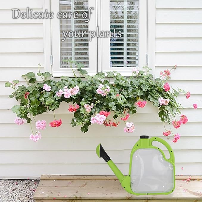 Foldable Watering Can 0.8 Gallon Transparent Plastic with Long Spout & Ergonomic Handle, Compact for Indoor Outdoor Plants(Green)