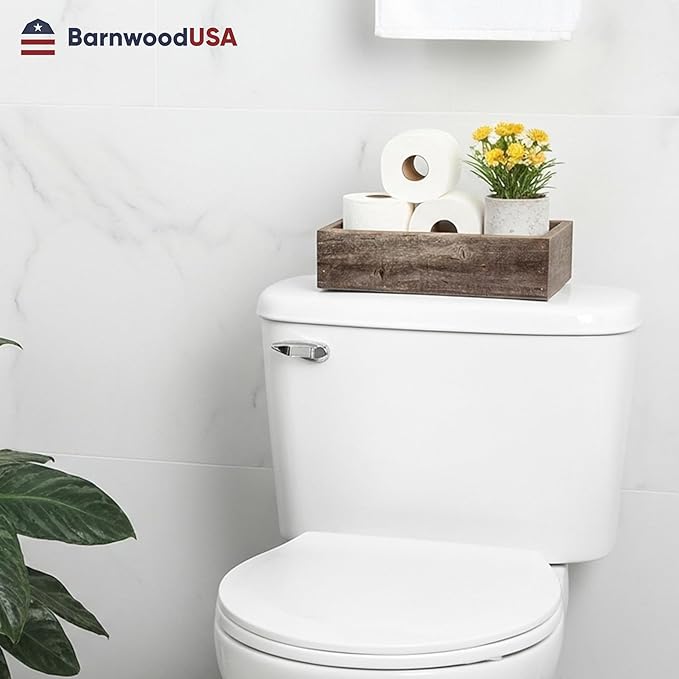 Small Wooden Planter Box – Rustic 1-Pack Wood Window Planter Box Set for Centerpieces & Storage – Durable Wooden Boxes for Decor - Perfect Toilet Basket for Bathroom Organizer