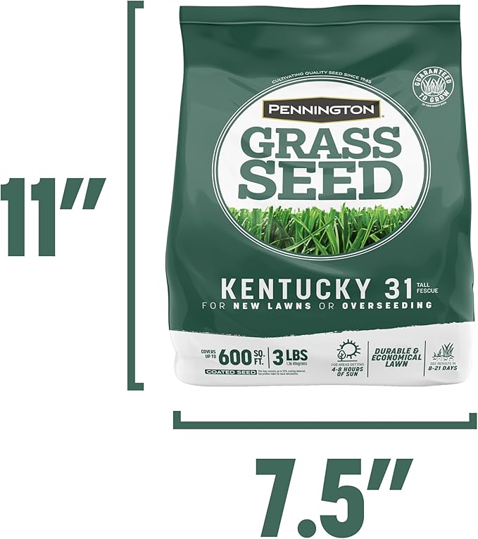 Pennington Kentucky 31 Tall Fescue Penkoted Grass Seed 3 lb